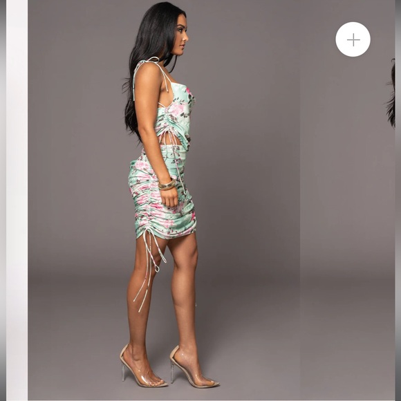 Milan Adjustable Side Rouche Floral Skirt Set - Picture 8 of 9